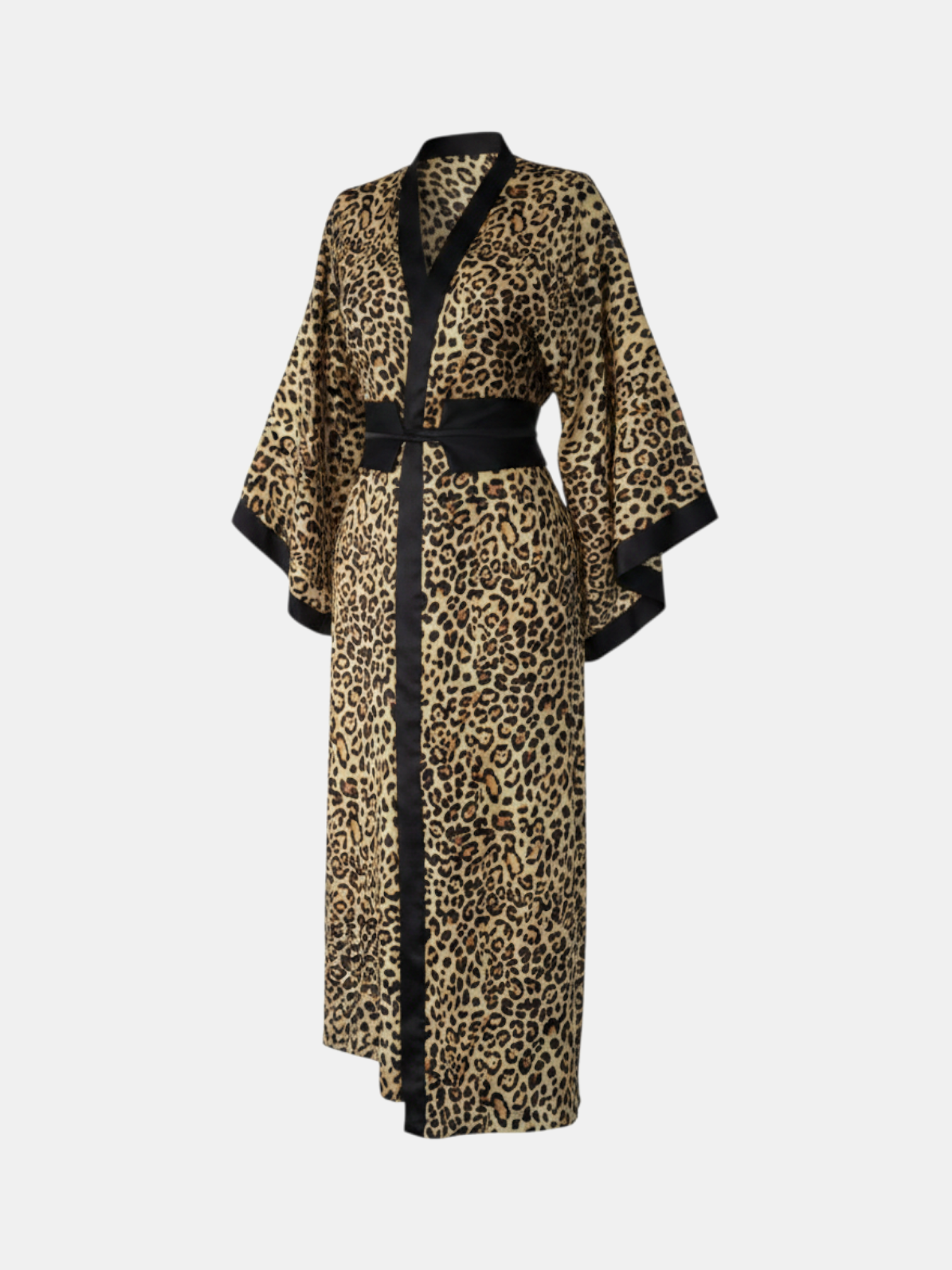 Leopar Desenli Siyah Biyeli Kadın Kimono | 888Balance görsel 5