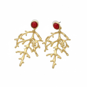 888 balance tasarım | altın kaplama mercan dalı küpe