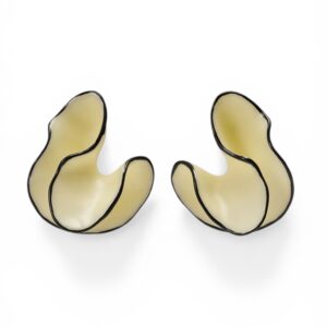 krem siyah kenar detaylı modern akrilik küpe | 888 balance