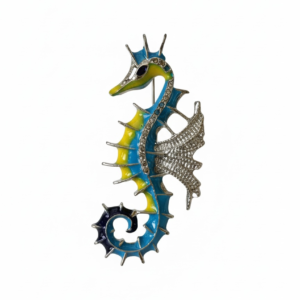 mavi mineli kristal taşlı deniz atı broşu | 888 balance